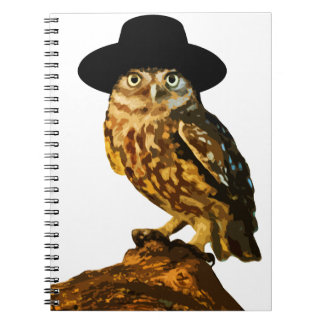 hipster wise owl sticker notebook
