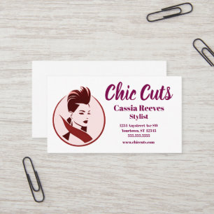 Hipster Woman Hair Stylist Salon Fashion Business Card