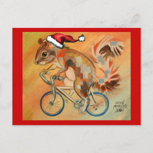Hipster X-Mas Squirrel Postcard