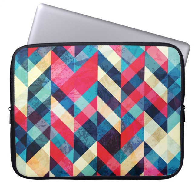 Hipster zigzag: grunge seamless pattern. laptop sleeve (Front)