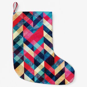 hipster zigzag seamless pattern with grunge effect small christmas stocking
