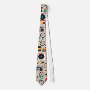 Hipsterrific Hipster Things Pattern (Cinereous) Tie