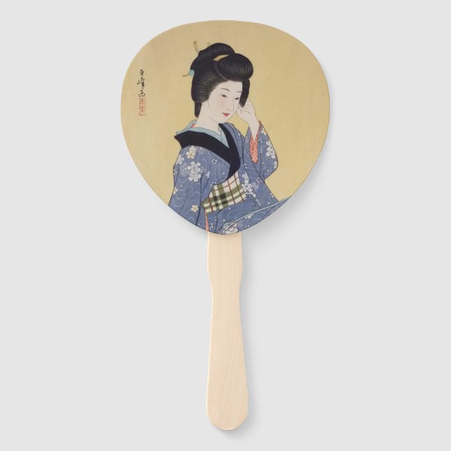 Hirano Hakuho's Young Girl Hand Fan (Front)