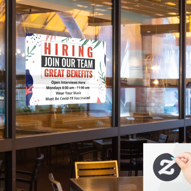 Hiring Join Our Team Help Wanted Custom (Restaurant Window)