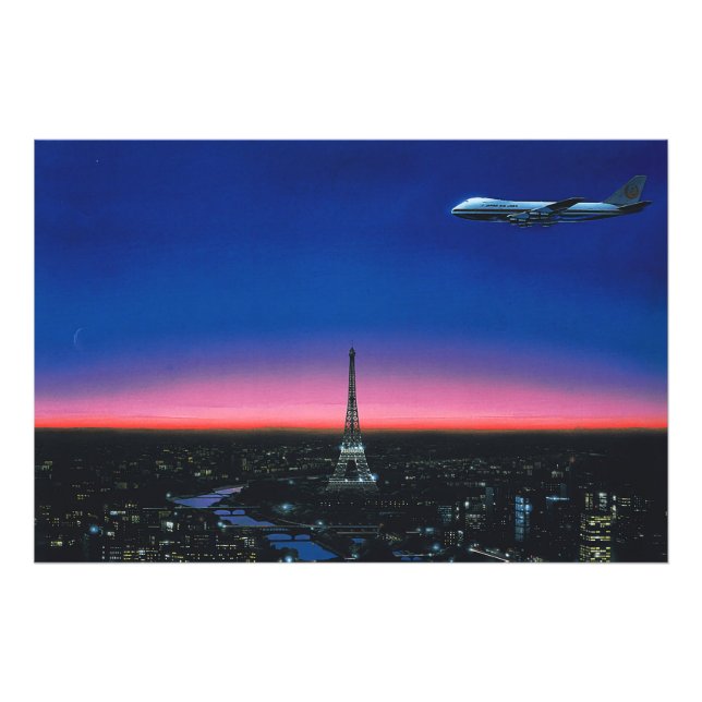 hiroshi nagai art paintings city pop and aeroplane photo print (Front)