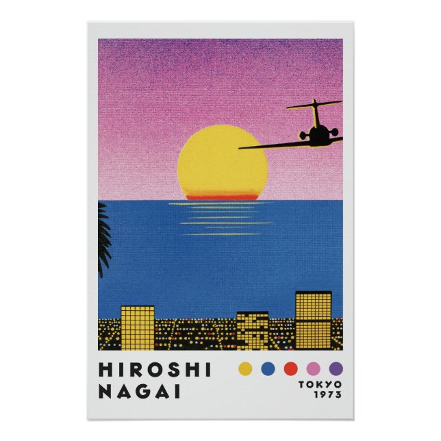 Hiroshi Nagai Inspired City Pop Travel Poster (Front)