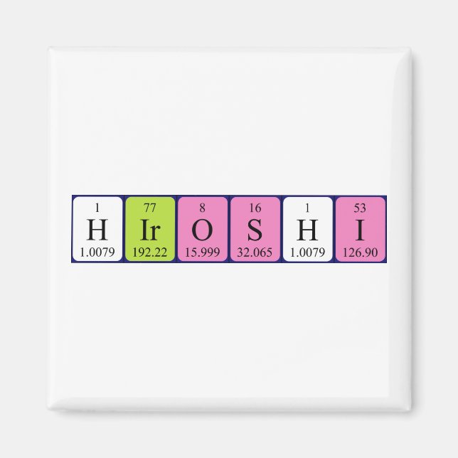 Hiroshi periodic table name magnet (Front)