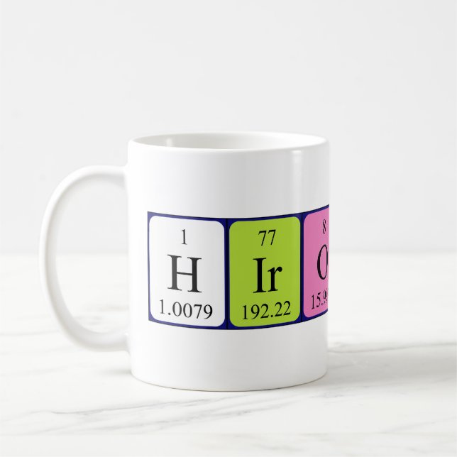 Hiroshi periodic table name mug (Left)