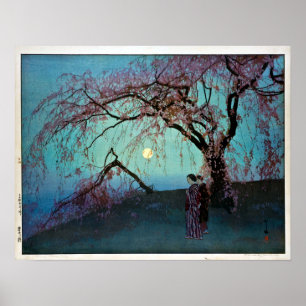 Hiroshi Yoshida Kumoi Cherry Trees Poster