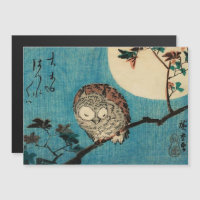 Hiroshige - Horned Owl Maple Branch Magnetic Card