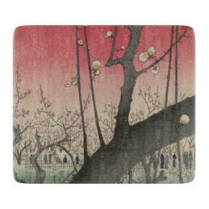 Hiroshige Plum Estate Kameido: Vintage Japanese Cutting Board