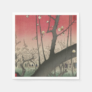 Hiroshige Plum Estate Kameido: Vintage Japanese Napkin