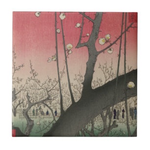 Hiroshige Plum Estate Kameido: Vintage Japanese Tile