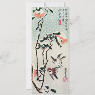Hiroshige Sparrows and Camellias in the Snow