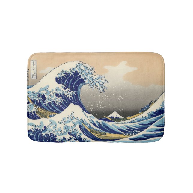 Hiroshige The Great Wave Off Kanagawa Bath Mat (Front)