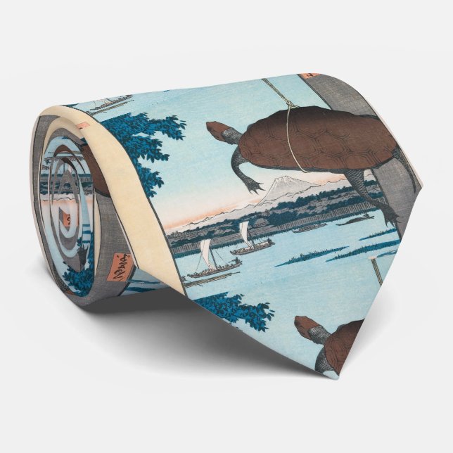 Hiroshige , Ukiyoe "Mannen Bridge, Fukagawa" Conne Tie (Rolled)