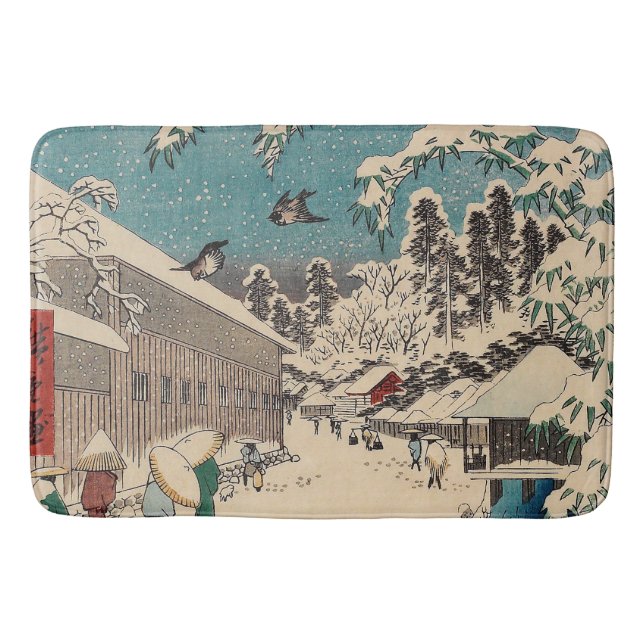Hiroshige winter landscape japan country bath mat (Front)