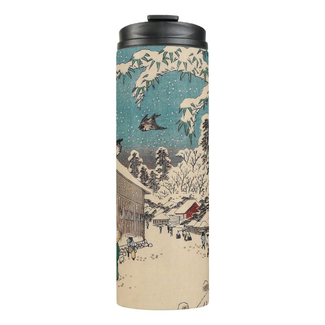 Hiroshige winter landscape japan country thermal tumbler (Front)