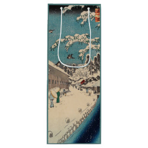 Hiroshige winter landscape japan country wine gift bag