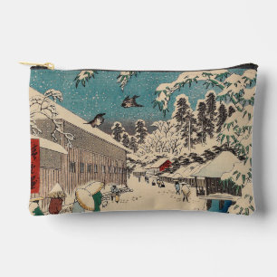 Hiroshige winter landscape japan ukiyo-e antique accessory pouch