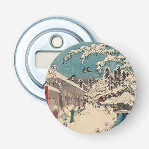 Hiroshige winter landscape japan ukiyo-e antique bottle opener