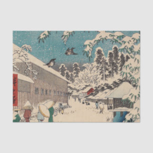 Hiroshige winter landscape japan ukiyo-e antique tissue paper