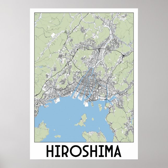 Hiroshima, Japan map Poster (Front)