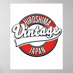 Hiroshima japan vintage style logo poster