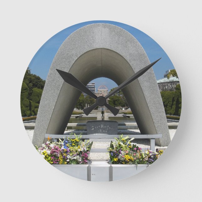 Hiroshima Memorial Cenotaph Round Clock (Front)