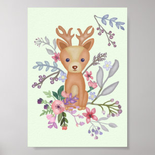 Hirsch im Busch Poster