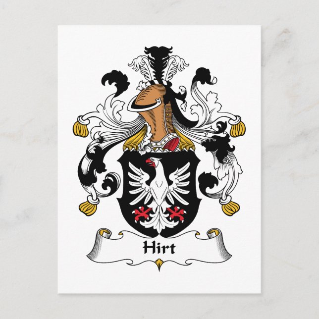 Hirt Family Crest Postcard (Front)