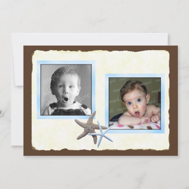 His and Her Baby Photo Wedding Announcement (Front)