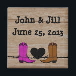 His And Her Cowboy Boots Wedding Favor Magnet<br><div class="desc">This His and Her Cowboy Boots Wedding Favor Magnet is perfect for any western or cowboy themed wedding. Look for matching Wedding Invites,  RSVP's and Save The Date announcements.</div>