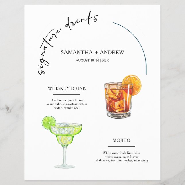 His and Her Drinks wedding sign Flyer (Front)