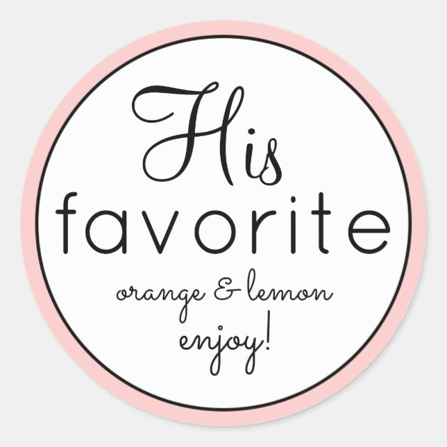 His and Her white favourite wedding favour Classic Round Sticker (Front)