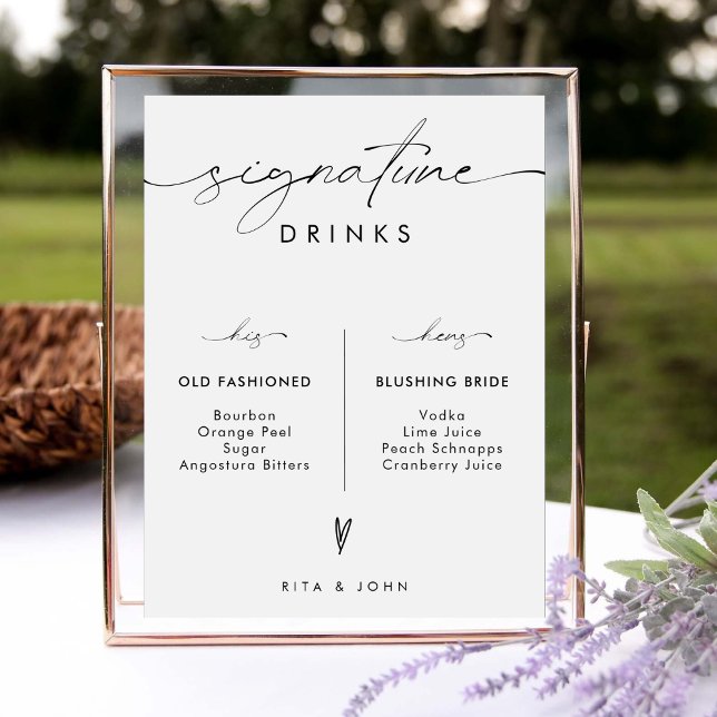 His and Hers Bar Signature Drinks Wedding Sign (Creator Uploaded)