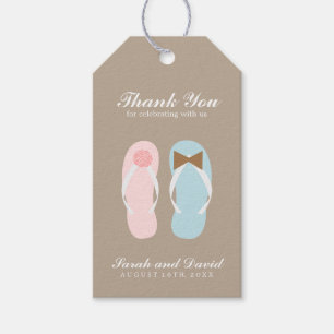 His and Hers Beach Sandals Wedding Gift Tags