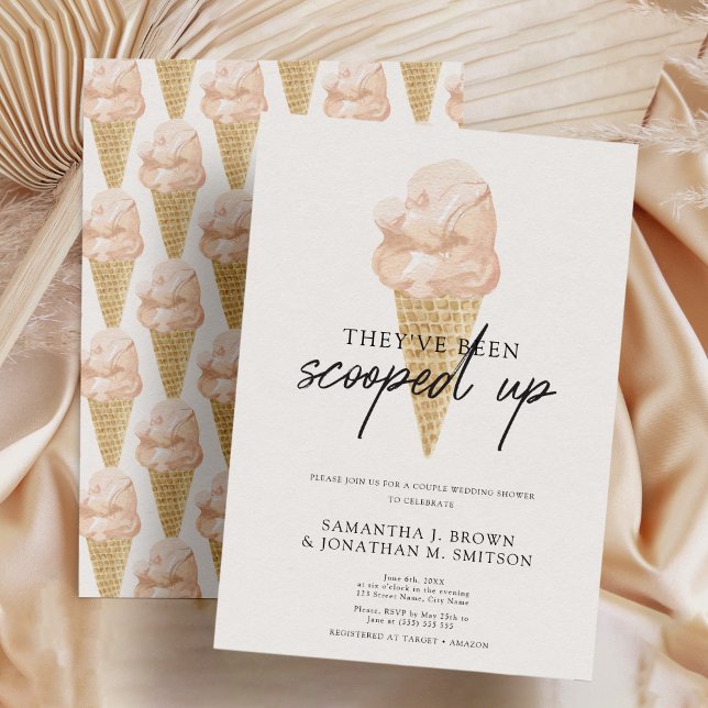 His and Hers Chic Modern Ice Cream Couple Shower Invitation (Creator Uploaded)