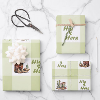 His and Hers Cowboy Boots Wrapping Paper