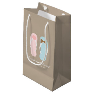 His and Hers Flip Flops Beach Wedding Small Gift Bag