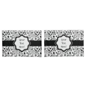 His And Hers Personalised Hearts Love Pattern Pillowcase