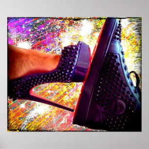 His and Hers Red Bottom Heels and Sneakers Poster