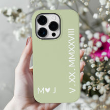 His and Hers Roman Numeral iPhone Case Couple Gift