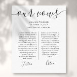 His And Hers Wedding Vows Black And White Script Canvas Print<br><div class="desc">This chic wedding keepsake gift can be personalised with your special wedding day vows. Designed by Thisisnotme©</div>