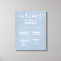 His And Hers Wedding Vows Dusty Blue Script