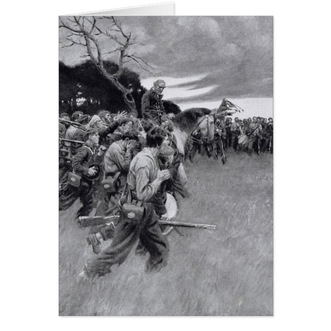 His army broke up weeping and sobbing' (Front)