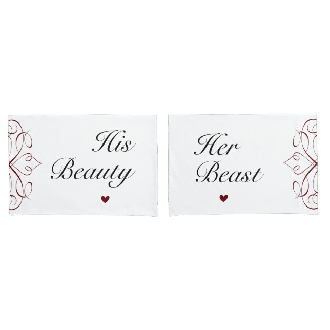 His Beauty Her Beast Romantic Love Movie Couple Pillowcase (Front-Set)