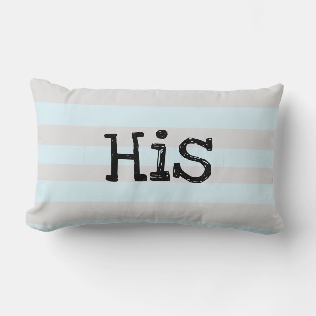 HIS blue and grey soft pastel pillow (Front)