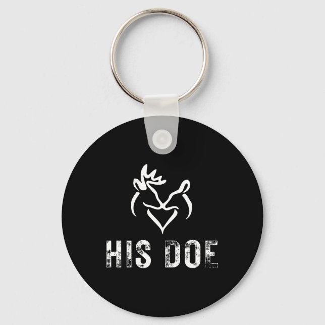 His Doe Matching Hunting Couples Valentines Day Fo Key Ring (Front)