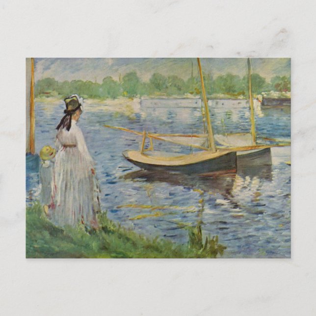 His embankment at Argenteuil by Edouard Manet Postcard (Front)